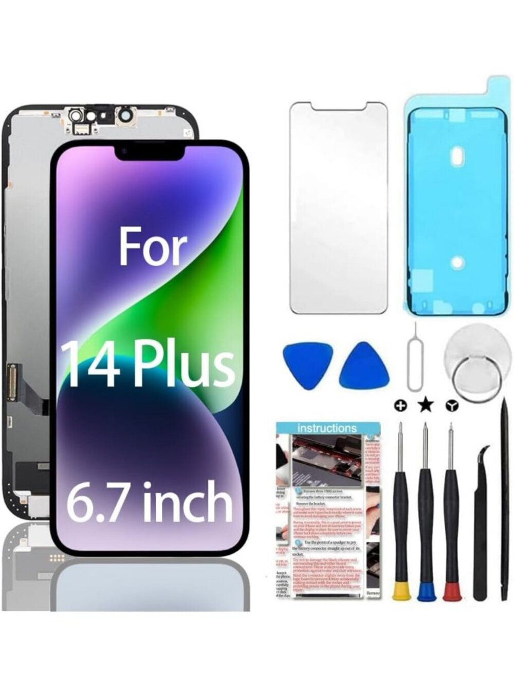 iPhone 14 Plus Screen Replacement 6.7" Full HD LCD Display with Repair Tools